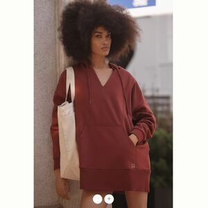 NWOT Daily Ritual Women's Brick Red Hoodie Dress
Runs Big